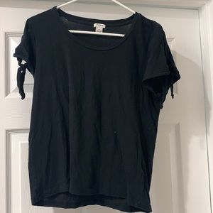 Black J. Crew tie sleeve t shirt